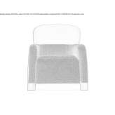 Fabric and leather armchair with armrests Cosna