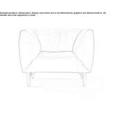 Fabric armchair with armrests Clydach