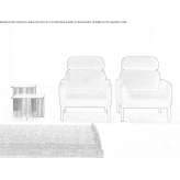 Fabric upholstered armchair with high backrest Lemu