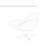 Leather swivel armchair with a 4-star base and armrests Montorio