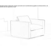 Fabric armchair with armrests Cenaia