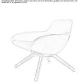 Leather trestle armchair Montorio