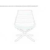 Swivel fabric armchair with a 4-star base Aticama