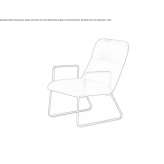 Fabric armchair based on a sled with armrests Issoire