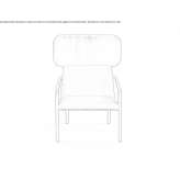 Wing leather armchair with armrests Issoire