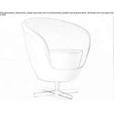 Fabric armchair with 4-star base Lambach
