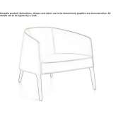 Leather armchair with armrests Colakli