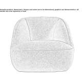 Fabric armchair with armrests Commack