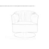 Swivel chair with armrests Timbauba