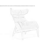Wing fabric armchair with armrests Proleb