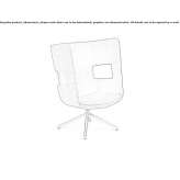 Swivel fabric armchair with high backrest on trestles Canecas