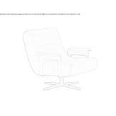 Swivel fabric armchair with a 4-star base Wamac