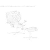 Swivel armchair in cowhide with footrest Doftana