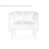 Fabric armchair with armrests Enna