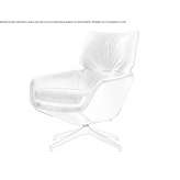 Swivel leather armchair with 4-star base Bushnell