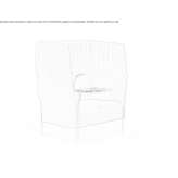 Fabric upholstered armchair with high backrest Denee