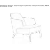 Leather armchair with armrests Vieques