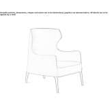 Bergere textile armchair with armrests Yamhill