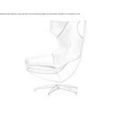 Wing leather swivel armchair Bucium