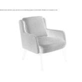 Fabric armchair and beech wood base Comber