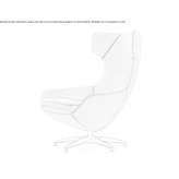 Swivel fabric armchair with a 5-star base Bucium