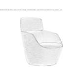 Fabric upholstered armchair with armrests Akcasir