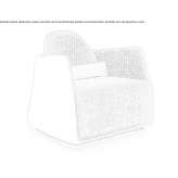 Fabric upholstered armchair with armrests Amaru