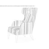 Wing fabric armchair Angues