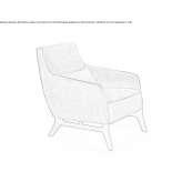 Fabric upholstered armchair with armrests Vranesti