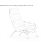 Leather fold-out armchair with footrest Dracut