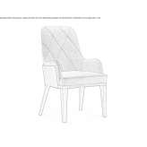 Quilted armchair with high backrest and armrests Terrassa