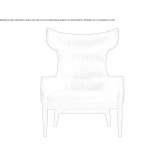 Wing leather upholstered armchair Proleb