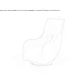 Leather upholstered armchair with armrests Lautrach