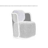 Fabric armchair with armrests Saviese