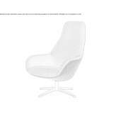 Swivel fabric armchair with high backrest and 4-star base Viveros