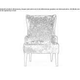 Fabric armchair with high backrest and armrests Montz