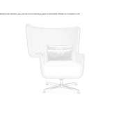 Upholstered armchair with high backrest and 4-star base Goktepe