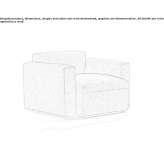 Fabric armchair with removable cover and armrests Conyers