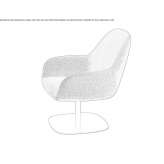 Swivel fabric armchair with armrests Heer