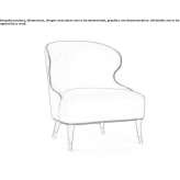Fabric upholstered armchair with armrests Moho
