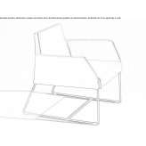 A sled-based armchair with armrests Cappone