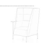 Fabric armchair with high backrest Kaibito