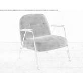 Fabric armchair with armrests Cusano