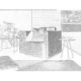 Fabric armchair with armrests Ovakent