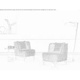 Fabric upholstered armchair with armrests Kierling