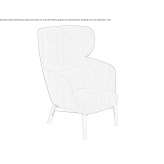 Fabric wing chair with wooden base Sieut