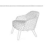 Fabric armchair with armrests Heby