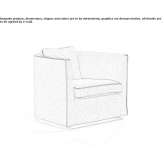 Fabric armchair with removable cover and armrests Cisneros