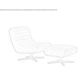 Upholstered acrylic armchair with a 4-star base Wamac