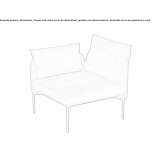 Corner modular fabric armchair Tonya